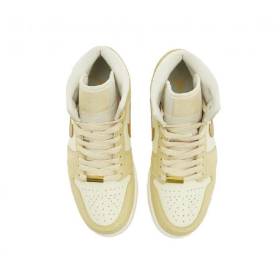 Wmns Air Jordan 1 Mid Pale Vanilla Gold